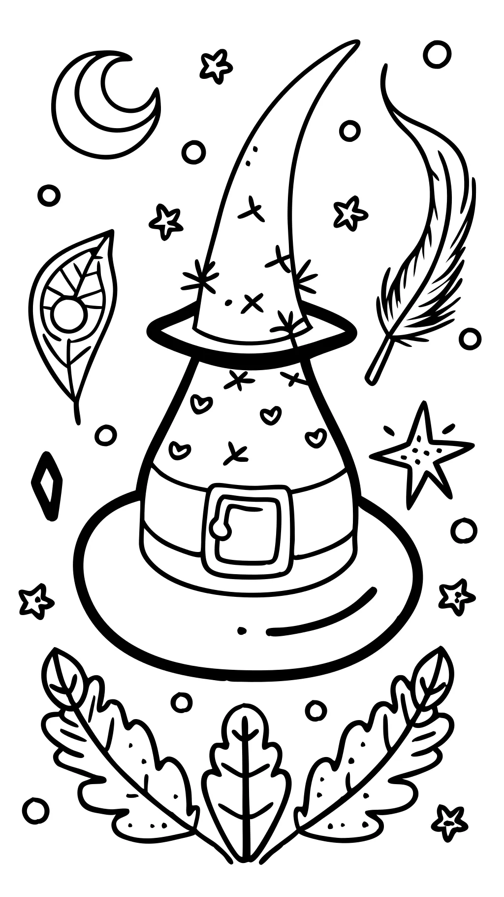 coloring page witch hat